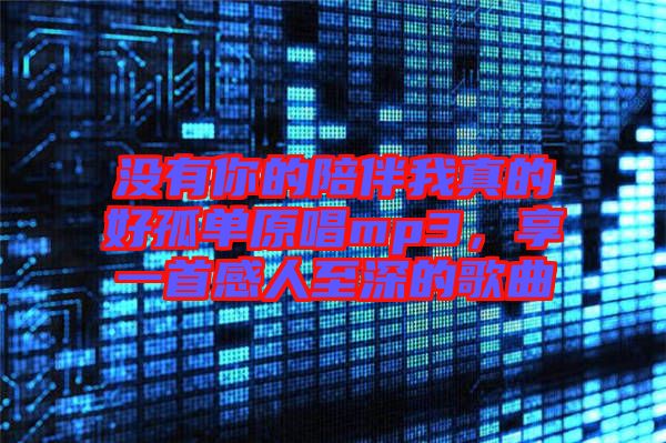 沒有你的陪伴我真的好孤單原唱mp3，享一首感人至深的歌曲