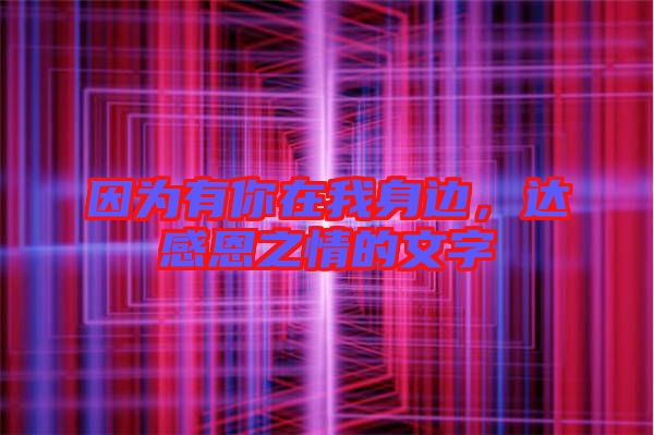因為有你在我身邊，達感恩之情的文字