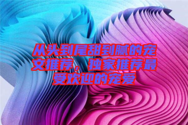 從頭到尾甜到膩的寵文推薦，獨(dú)家推薦最受歡迎的寵愛(ài)