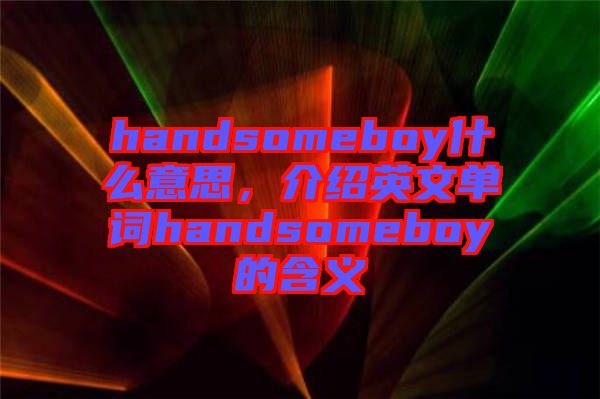 handsomeboy什么意思，介紹英文單詞handsomeboy的含義
