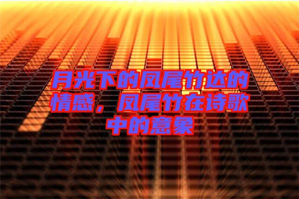 月光下的鳳尾竹達(dá)的情感，鳳尾竹在詩(shī)歌中的意象