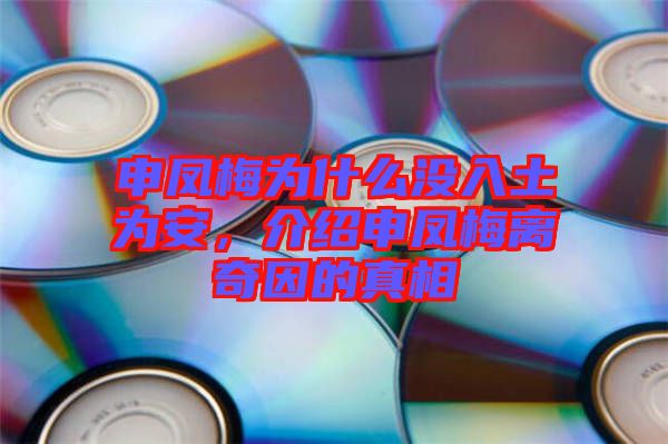 申鳳梅為什么沒入土為安，介紹申鳳梅離奇因的真相