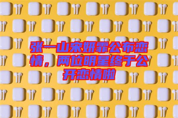 張一山宋妍霏公布戀情，兩位明星終于公開戀情啦