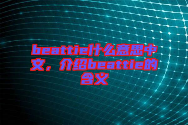 beattie什么意思中文，介紹beattie的含義