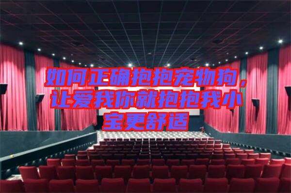 如何正確抱抱寵物狗，讓愛我你就抱抱我小寶更舒適