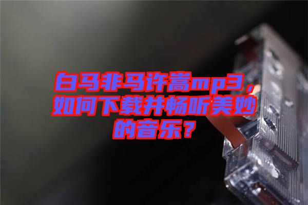 白馬非馬許嵩mp3，如何下載并暢聽美妙的音樂？
