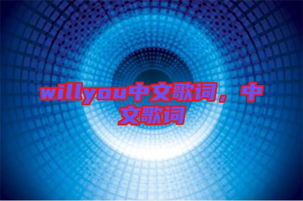 willyou中文歌詞，中文歌詞