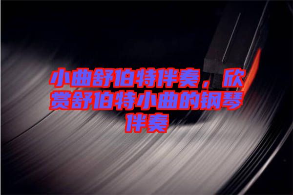小曲舒伯特伴奏，欣賞舒伯特小曲的鋼琴伴奏