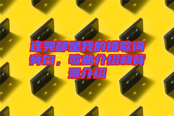 連哭都是我的錯(cuò)歌詞旁白，歌曲介紹和背景介紹