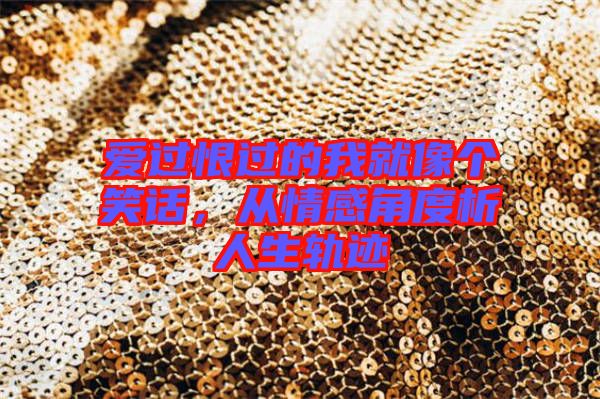 愛過恨過的我就像個(gè)笑話，從情感角度析人生軌跡