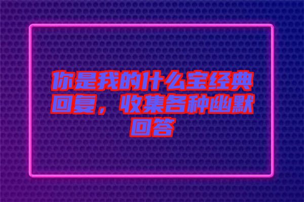 你是我的什么寶經(jīng)典回復，收集各種幽默回答