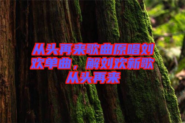從頭再來(lái)歌曲原唱?jiǎng)g單曲，解劉歡新歌從頭再來(lái)