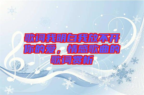 歌詞我明白我放不開你的愛，情感歌曲的歌詞賞析