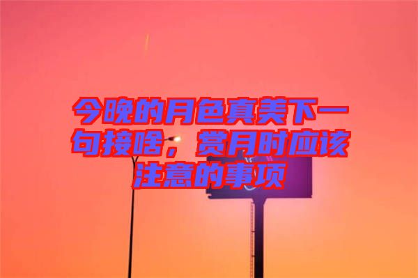 今晚的月色真美下一句接啥，賞月時(shí)應(yīng)該注意的事項(xiàng)