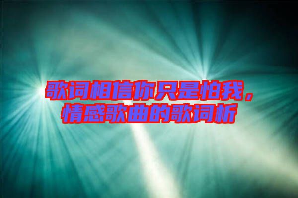 歌詞相信你只是怕我，情感歌曲的歌詞析