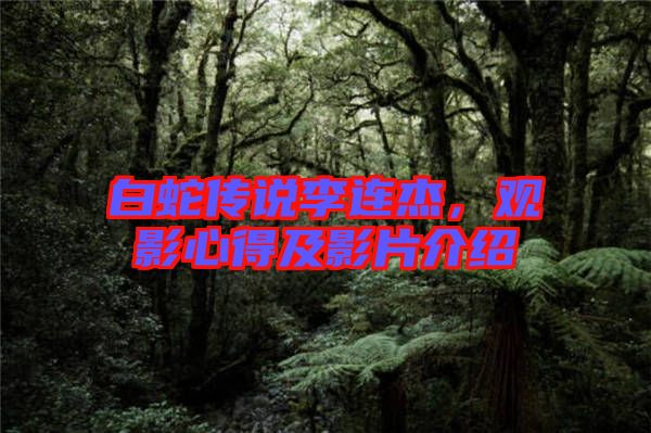 白蛇傳說李連杰，觀影心得及影片介紹
