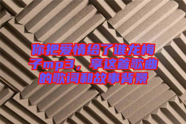 你把愛情給了誰龍梅子mp3，享這首歌曲的歌詞和故事背景
