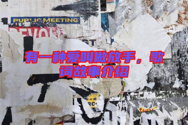 有一種愛叫做放手，歌詞故事介紹