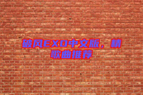 破風(fēng)EXO中文版，精歌曲推薦