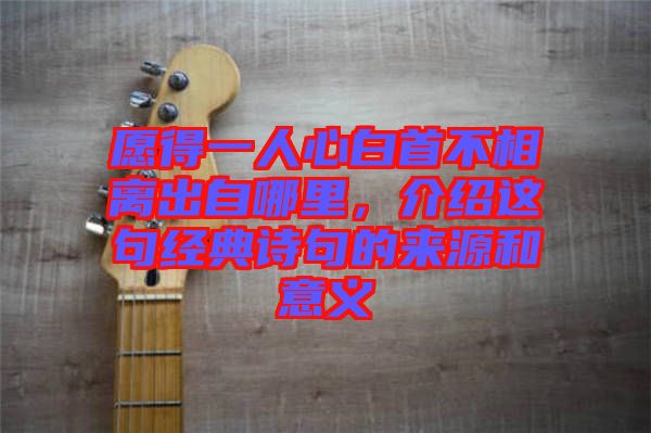 愿得一人心白首不相離出自哪里，介紹這句經典詩句的來源和意義