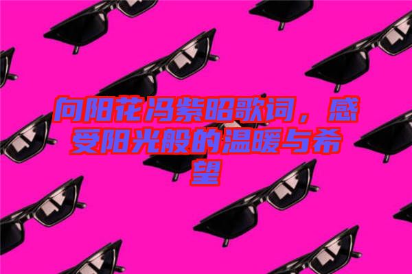 向陽花馮紫昭歌詞，感受陽光般的溫暖與希望