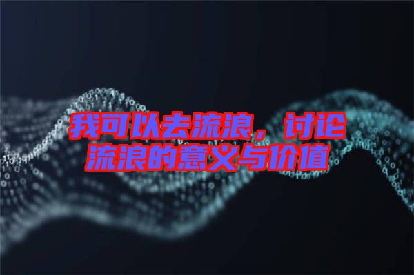 我可以去流浪，討論流浪的意義與價值