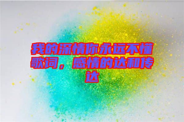 我的深情你永遠不懂歌詞，感情的達和傳達