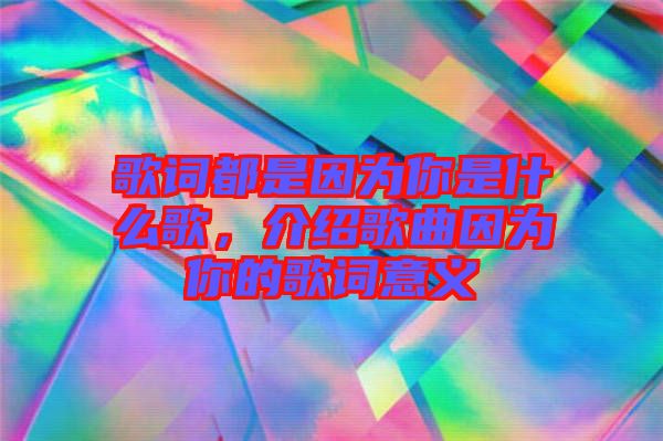 歌詞都是因為你是什么歌，介紹歌曲因為你的歌詞意義