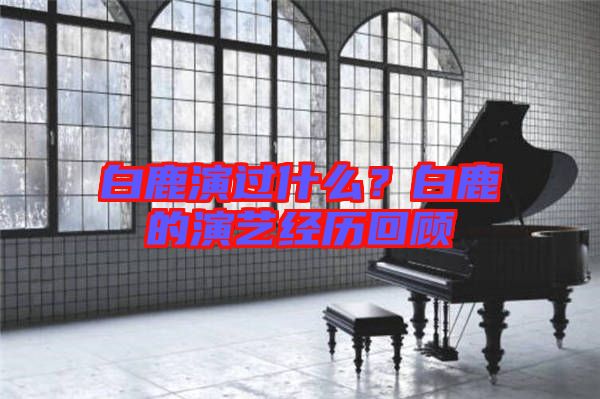 白鹿演過什么？白鹿的演藝經(jīng)歷回顧