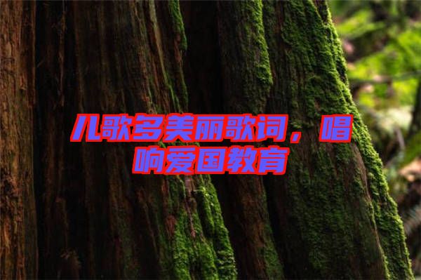兒歌多美麗歌詞，唱響愛國教育