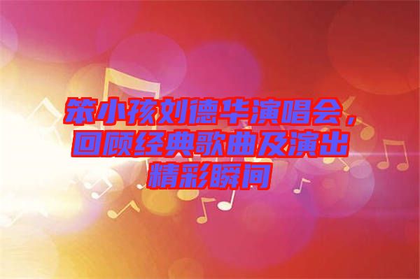 笨小孩劉德華演唱會，回顧經(jīng)典歌曲及演出精彩瞬間