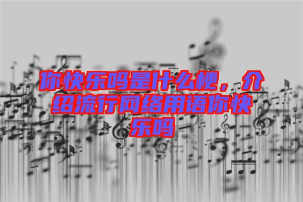 你快樂嗎是什么梗，介紹流行網(wǎng)絡(luò)用語你快樂嗎