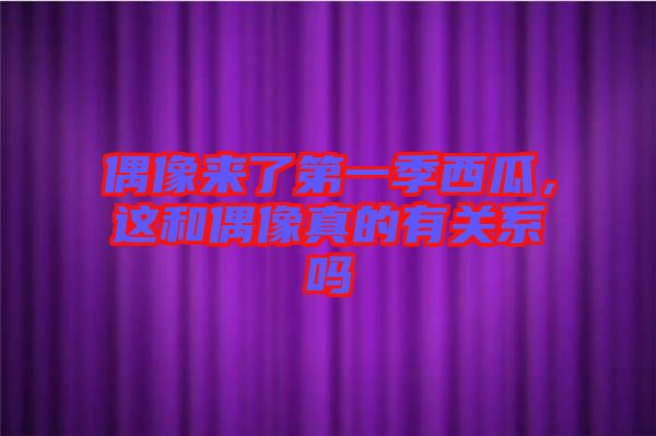 偶像來了第一季西瓜，這和偶像真的有關系嗎