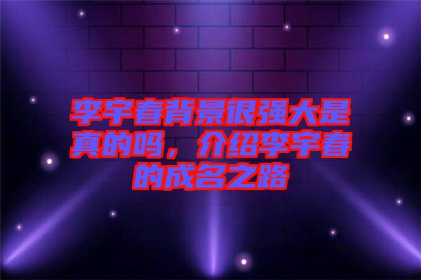 李宇春背景很強(qiáng)大是真的嗎，介紹李宇春的成名之路