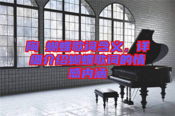 陶喆蝴蝶歌詞含義，詳細(xì)介紹蝴蝶歌詞的情感內(nèi)涵