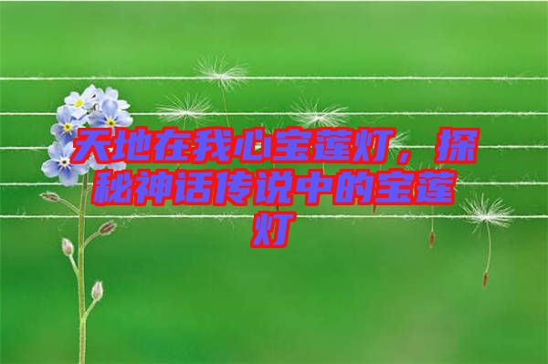天地在我心寶蓮燈，探秘神話傳說中的寶蓮燈
