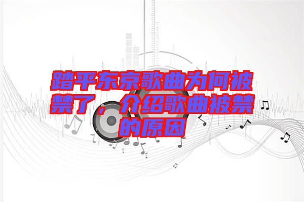 踏平東京歌曲為何被禁了，介紹歌曲被禁的原因