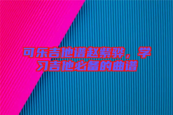 可樂吉他譜趙紫驊，學(xué)習(xí)吉他必備的曲譜