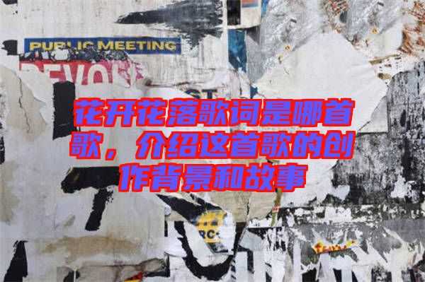花開花落歌詞是哪首歌，介紹這首歌的創(chuàng)作背景和故事