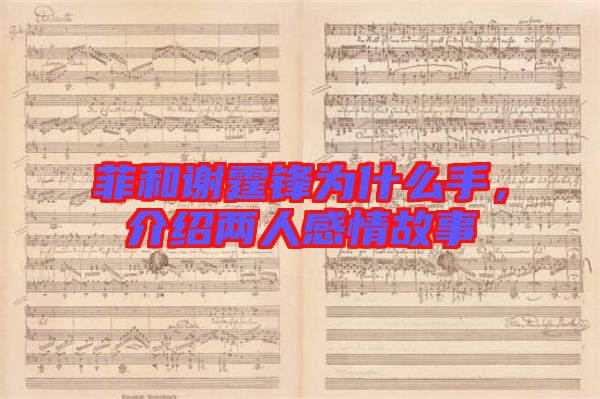 菲和謝霆鋒為什么手，介紹兩人感情故事