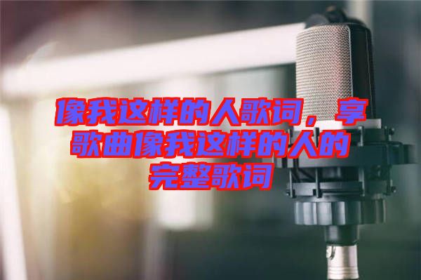 像我這樣的人歌詞，享歌曲像我這樣的人的完整歌詞