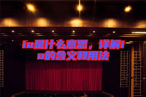 iu是什么意思，詳解iu的含義和用法