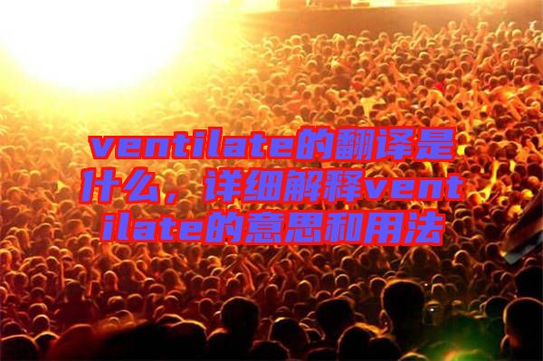 ventilate的翻譯是什么，詳細解釋ventilate的意思和用法