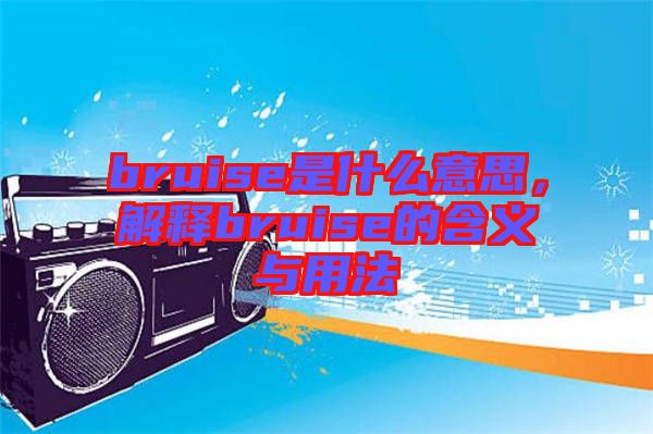 bruise是什么意思，解釋bruise的含義與用法