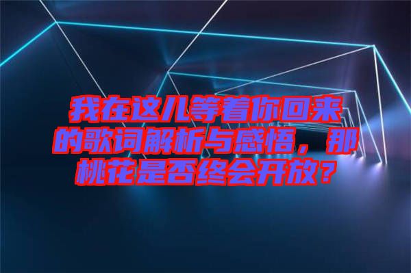 我在這兒等著你回來的歌詞解析與感悟，那桃花是否終會開放？