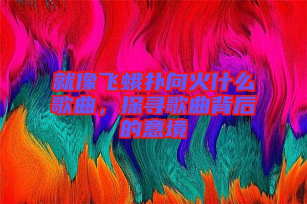 就像飛蛾撲向火什么歌曲，探尋歌曲背后的意境