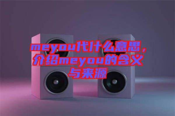 meyou代什么意思，介紹meyou的含義與來源