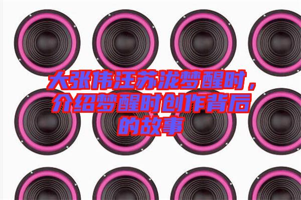 大張偉汪蘇瀧夢(mèng)醒時(shí)，介紹夢(mèng)醒時(shí)創(chuàng)作背后的故事