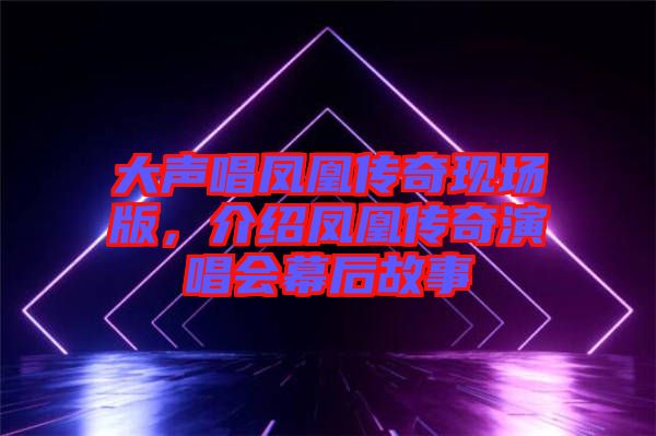大聲唱鳳凰傳奇現(xiàn)場版，介紹鳳凰傳奇演唱會幕后故事