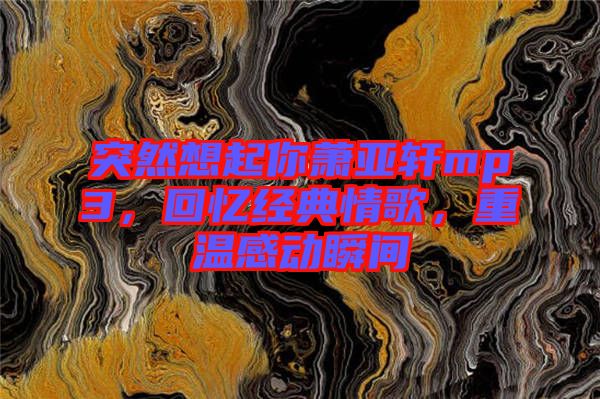 突然想起你蕭亞軒mp3，回憶經(jīng)典情歌，重溫感動(dòng)瞬間